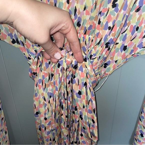 Caballero Long Sleeve Regan Jumpsuit in Spring Paint Blots Medium Pink Blue Blac - Picture 8 of 12